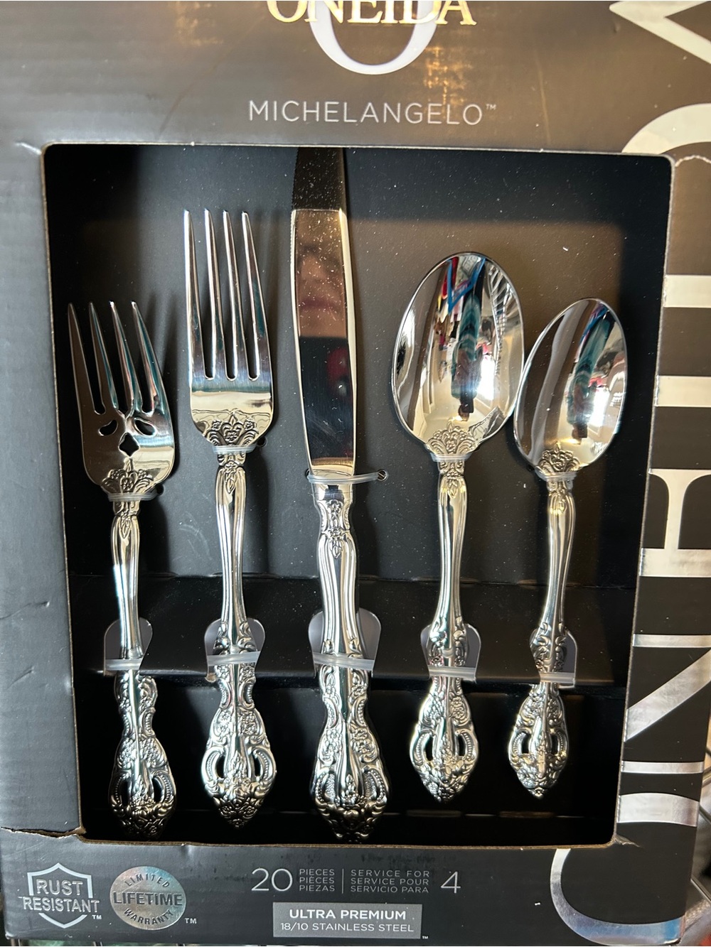 Oneida Michelangelo Silverware 18/10 Stainless Steel 20 Pieces - Picture 2 of 6